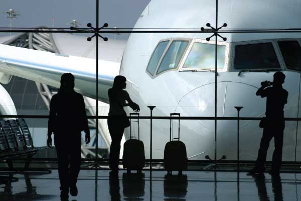 Travelers at an airport